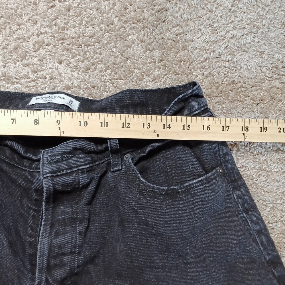 Abercrombie & Fitch Curve Love Dad Shorts Womens 14/32 Black Excellent High Rise - Picture 6 of 6